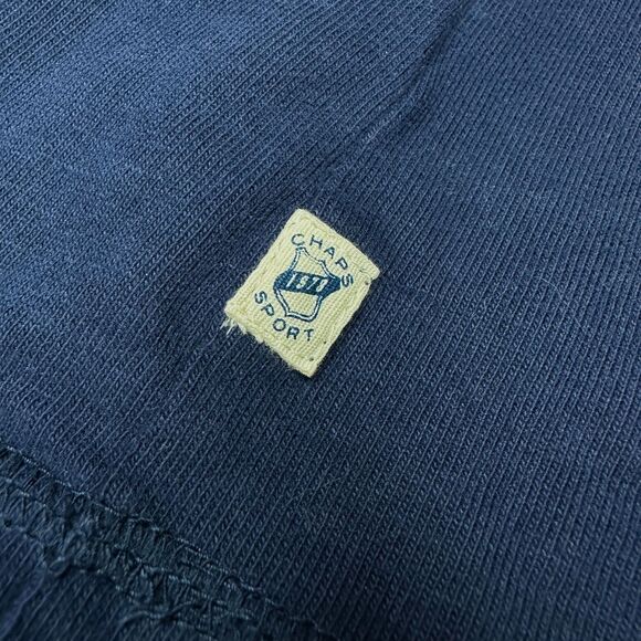 Chaps Sport Men's 1/4 Zip Milstead Navy Raglan Pullover Sweater Sz M 21 x 28" - Picture 6 of 7